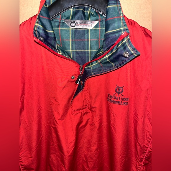 Sunderland Of Scotland Pullover Windbreaker Vest Red XL Old Course St. Andrew's - Picture 2 of 4